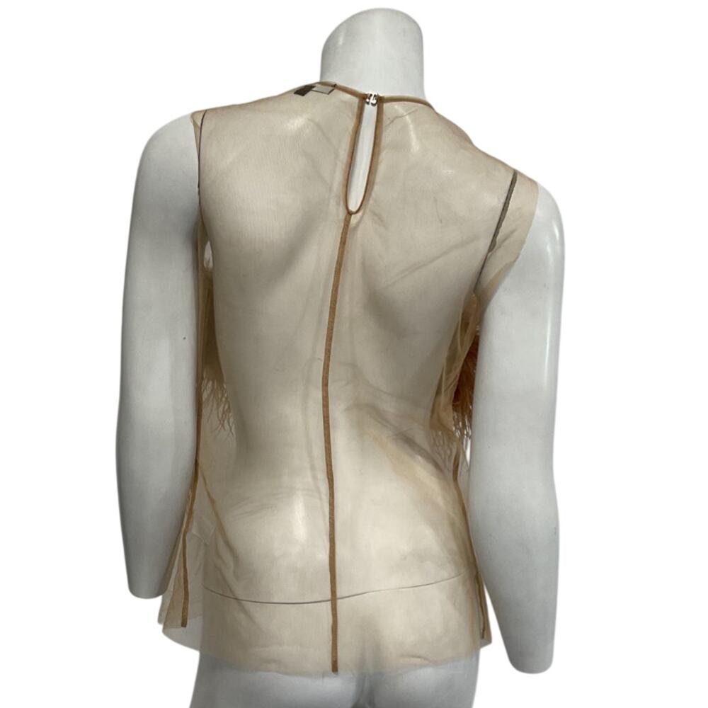 The Bar Feathered Champagne Marcel Top Size L - Picture 3 of 5